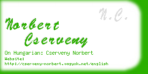 norbert cserveny business card